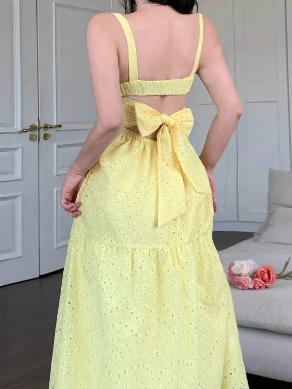 Yellow Boho Women's Casual Long Sundress